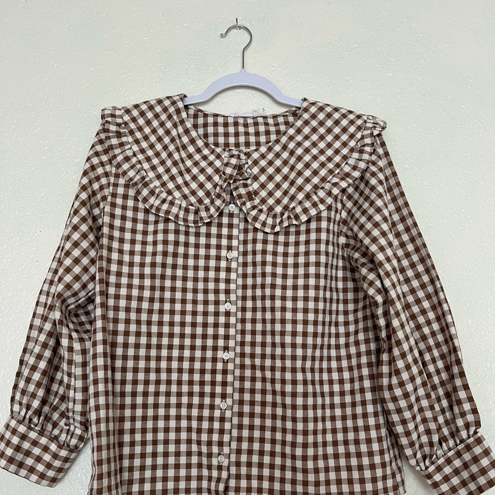 Vestique Gingham S, Peter Pan collar